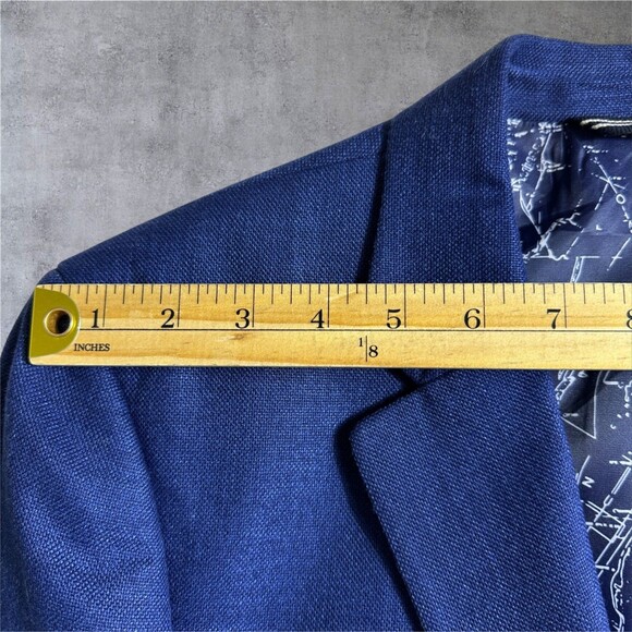 NAUTICA Mens Blazer Sport Coat Two Button Casual Jacket 40R Navy Blue Suits - Picture 5 of 12